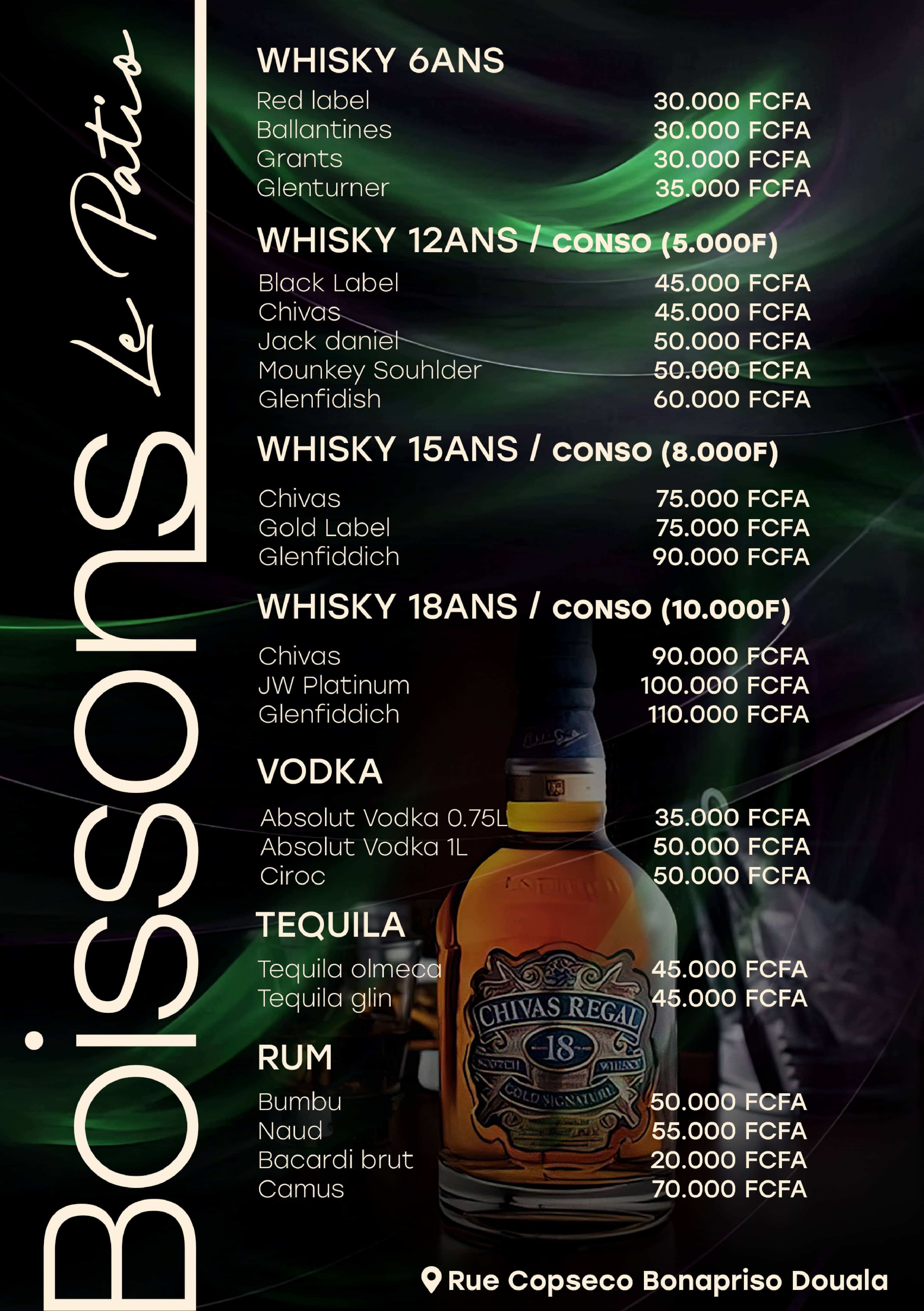 Menu Boissons 4